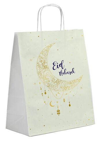 Sacs cadeaux 'Eid Mubarak' - 20 x 10 x 27 cm - 6 pièces