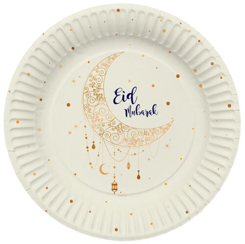 Plates Eid Mubarak - 8 pieces