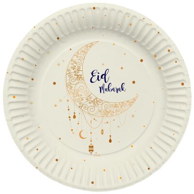 Plates Eid Mubarak - 8 pieces