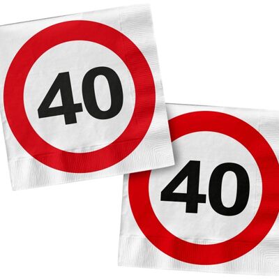 Napkins - Traffic Sign 40 - 33 x 33 cm - 20 pieces