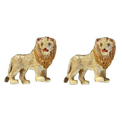 Löwen-Manschettenknöpfe mit Swarovski-Kristallaugen