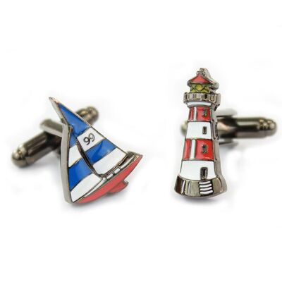 Lighthouse and Boat Cufflinks