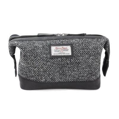 Grey Herringbone Washbag