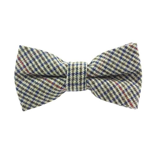 Light Green Check Wool Bow Tie