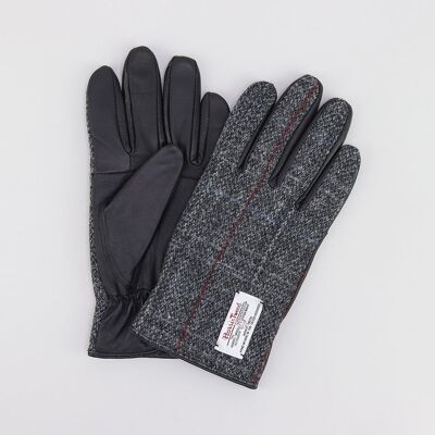 Grey Harris Tweed Leather Gloves