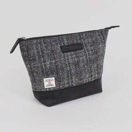 Grey Harris Tweed Triangle Washbag