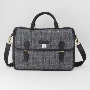 Porte-documents Harris Tweed gris 1