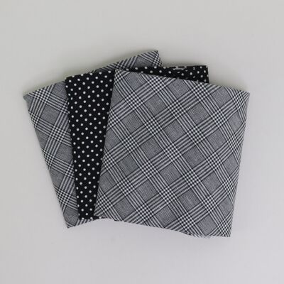 Mouchoirs à carreaux gris/taches noires