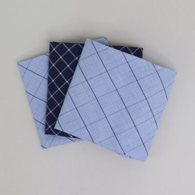 Light Blue/Blue Check Handkerchiefs