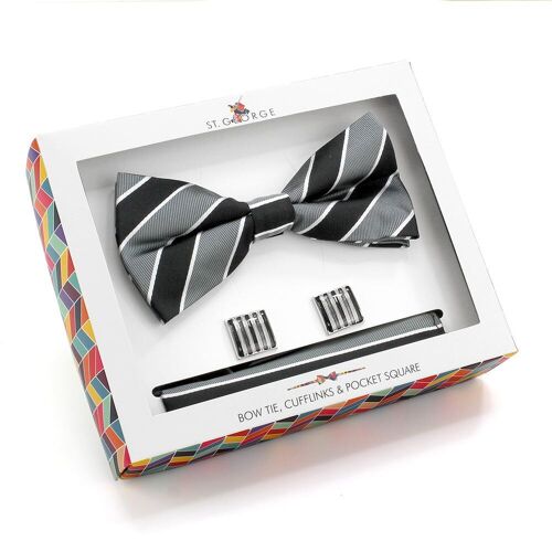 Grey Stripe Matching Gift Set