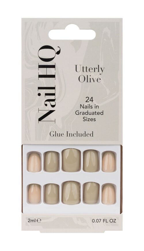 Nail HQ Utterly Olive Square Nails