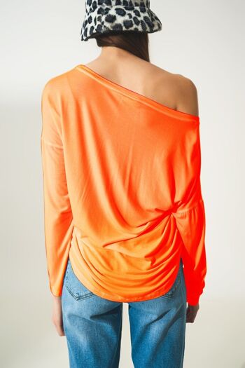 T-shirt manches longues en modal orange 2