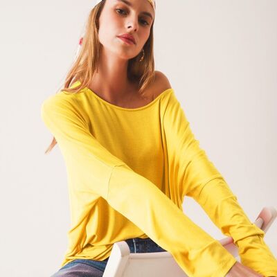 Long sleeve top in modal lime color