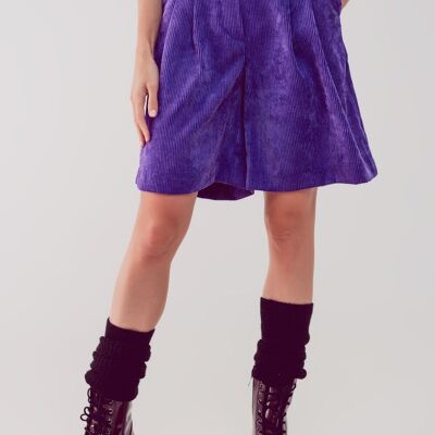 Longline short in purple cord