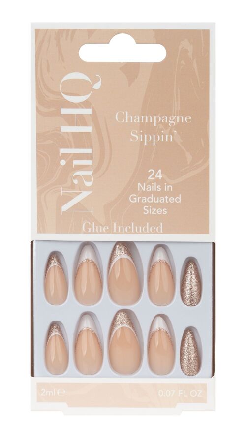 Nail HQ Champagne Sippin' Almond Nails