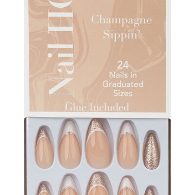 Nail HQ Champagne Sippin' Almond Nails