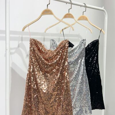 Sequin strapless dress - 1311