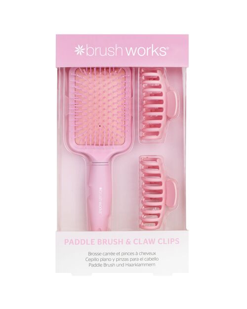Brushworks Paddle Brush and Claw Clips
