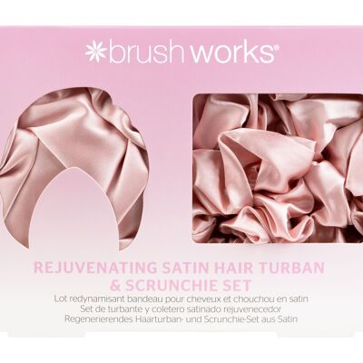 Brushworks Rejuvenating Satin Hair Turban und Scrunchie Set