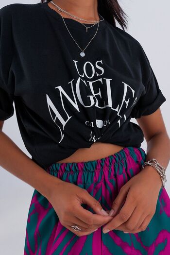 T-shirt à slogan Los Angeles en noir 2