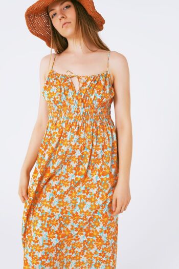 Maxi robe de plage à imprimé fleur d'oranger 3