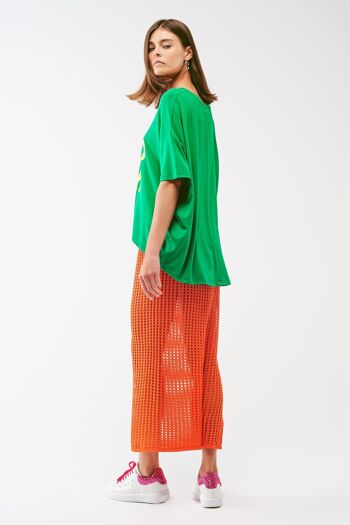 maxi jupe transparente au crochet en Orange 6