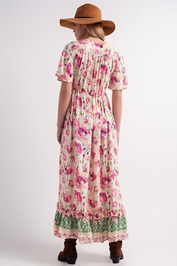 Robe longue à imprimé floral rose 6