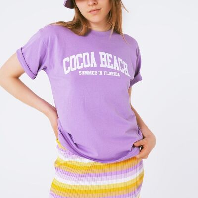 tee shirt cacao beach floride violet