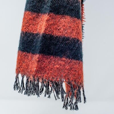 Melange mix stripe scarf in red