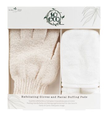 Gants exfoliants et tampons exfoliants pour le visage So Eco 1