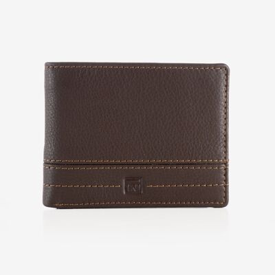 Leather wallet for men, brown, NEW DDDM/LEATHER Series.  10.5x8cm