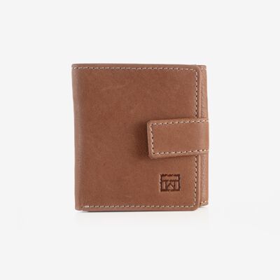Mini leather wallet for men, leather color, Series 1977/LEATHER.  8x8.5cm