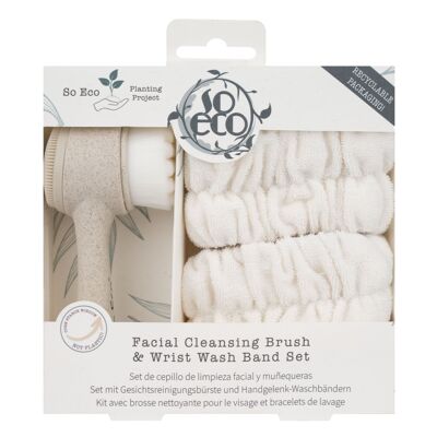 Ensemble brosse nettoyante pour le visage et bande de lavage des poignets So Eco