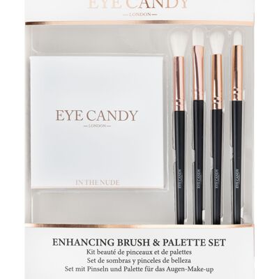 Ensemble pinceau et palette rehausseur de bonbons pour les yeux