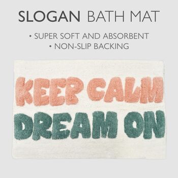 Keep Calm Dream On Slogan Bath Mat Non Slip - Tapis fait à la main 2