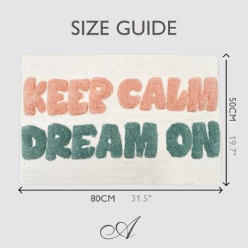 Keep Calm Dream On Slogan Bath Mat Non Slip - Tapis fait à la main 5