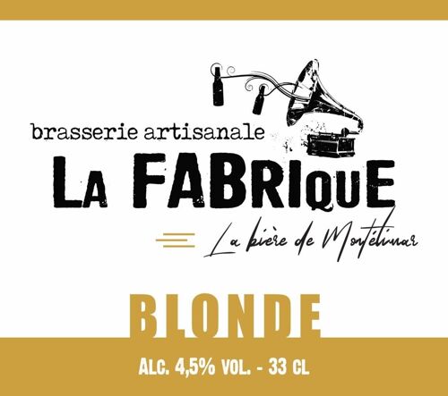 Bière bouteille 33cl Blonde - 4,5 % vol.Alc.