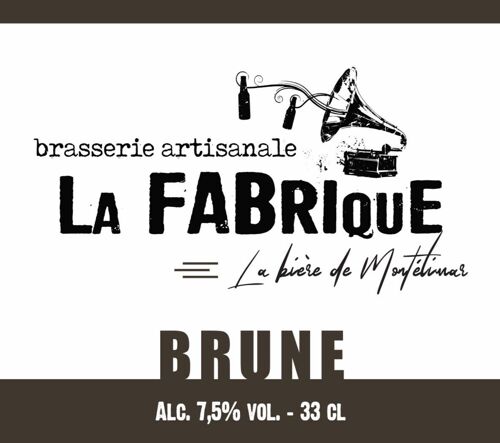 Bière bouteille 33cl Brune - 7,5 % vol.Alc.