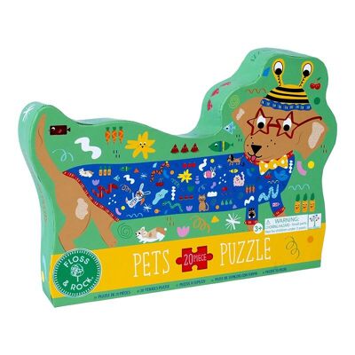 47P5975 Pets 20pc “Sausage Dog” Shaped Jigsaw with Shaped Box