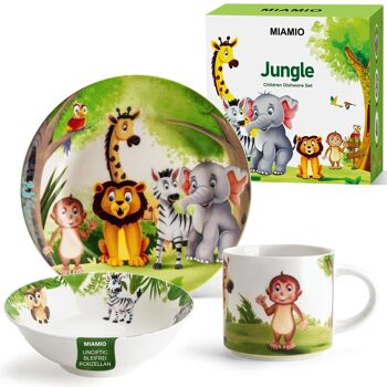 Set de 3 vaisselle/service enfant pour garçons/filles en porcelaine avec assiette, tasse et bol 8