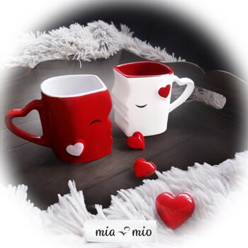 MIAMIO - Tasses à café s'embrassant ensemble cadeau / Noël petite amie petit ami 3