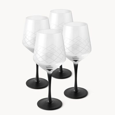 Juego de 4 copas de vino blanco de 380 ml - Colección Crystaluna