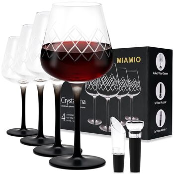 Ensemble de verres à vin rouge collection Crystaluna (4 x 480 ml) 1