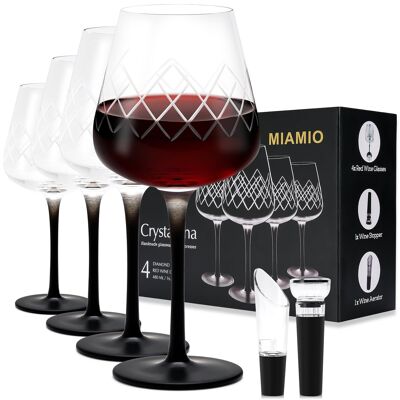 Red wine glasses set Crystaluna collection (4 x 480 ml)