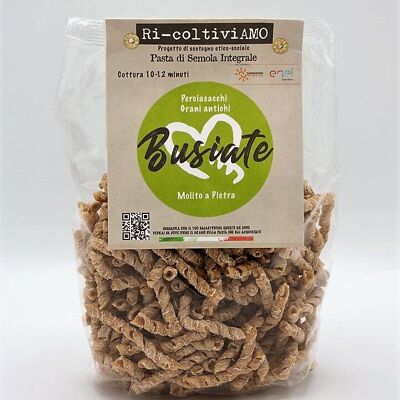 Busiate made from wholemeal Perciasacchi durum wheat semolina