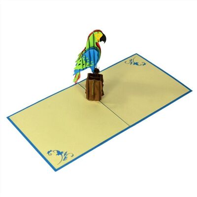 Biglietto pop-up 3D per pappagalli * primavera * estate