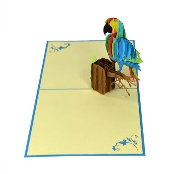 Carte pop-up 3D perroquet * printemps * été 2