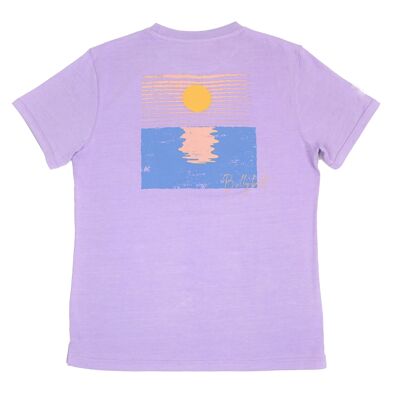 Vintage 100% organic cotton printed t-shirt - Purple