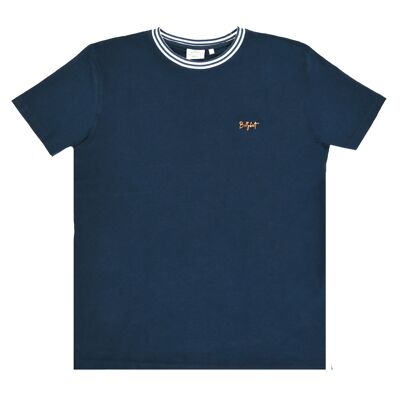 Bedrucktes Vintage-T-Shirt aus 100 % Bio-Baumwolle – Marineblau