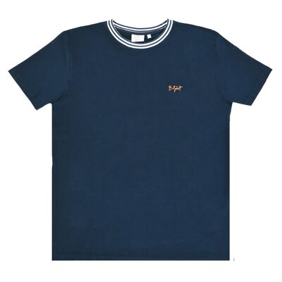 Vintage 100% organic cotton printed t-shirt - Navy